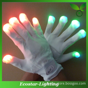 White LED Finger Light Up Gloves for Party Decoration